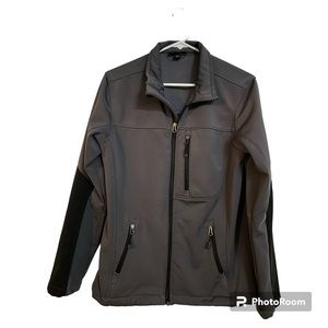 Swiss Tech Jacket Men’s Small Gray 3 Zipper Pockets Soft Shell